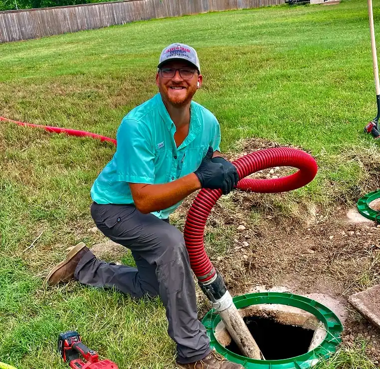 Septic professional with hose